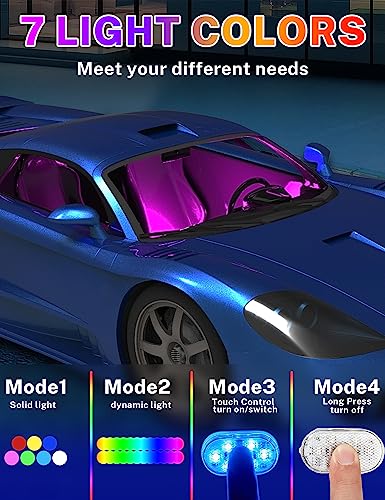 Wireless Car Interior LED Lights, 7 Colors, USB Rechargeable