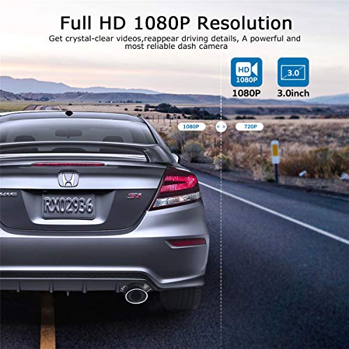 1080P Dash Cam with Wide Angle & Night Vision