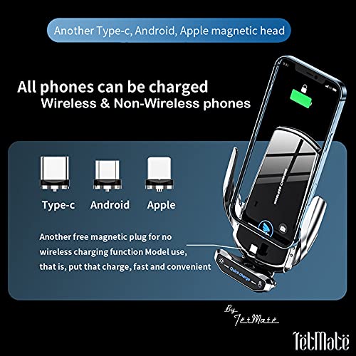 15W Wireless Car Charger - Auto Clamping, Air Vent Mount