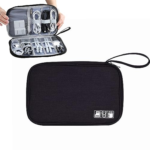 Black Electronics Accessories Organizer Bag