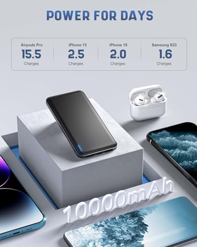 10000mAh Power Bank for iPhone, iPad, Samsung