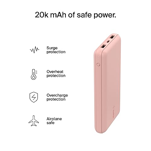 Belkin USB C Portable Charger 20000 mAh – Rose Gold