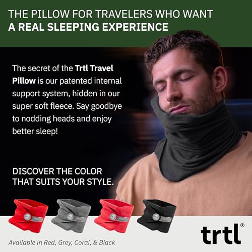 trtl Grey Travel Pillow | Ergonomic Neck Support
