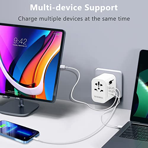 Universal Travel Adapter with 2 USB-A and 1 Type-C Ports