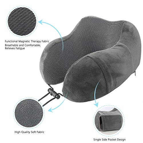 TEIVUL Memory Foam Travel Pillow with Accessories