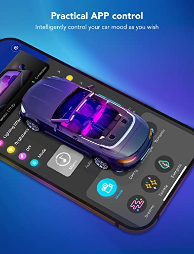 Govee RGB Car LED Strip Light: Music Sync, APP Control