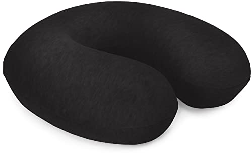 Amazon Basics Neck Pillow with Removable Cover, Black