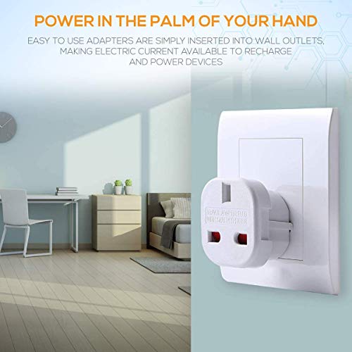 European Travel Adapter for UK to EU with Country List