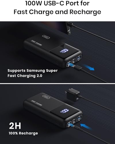 INIU 100W Power Bank: Portable Fast Charger for Gadgets