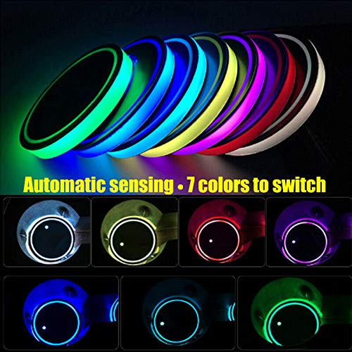 Colorful LED Cup Holder Lights for Car Interior