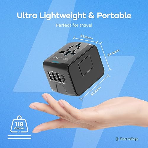 ElectroEdge Universal Travel Adapter with 4 USB ports