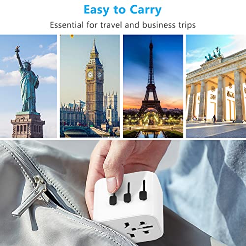 Universal Travel Adapter with 2 USB-A and 1 Type-C Ports