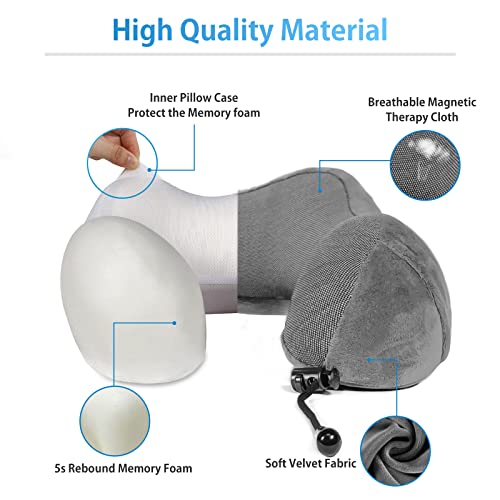 LUXSURE Memory Foam Travel Neck Pillow - Grey