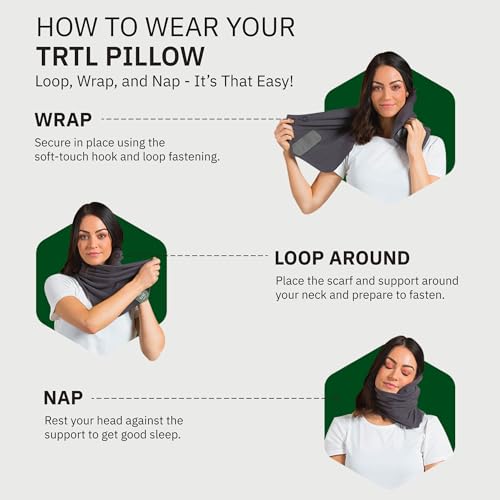 trtl Grey Travel Pillow | Ergonomic Neck Support
