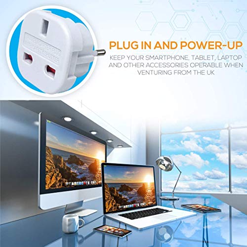 European Travel Adapter for UK to EU with Country List