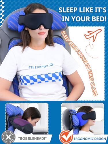 SARISUN Travel Pillow with Eye Mask for Long Flights