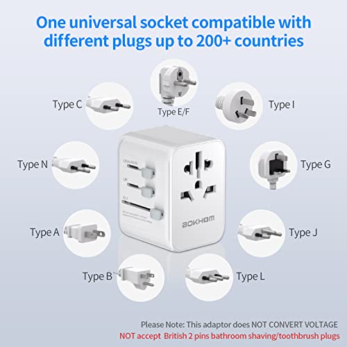 Universal Travel Adapter with USB C PD 30W