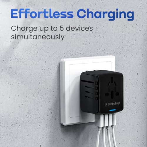 ElectroEdge Universal Travel Adapter with 4 USB ports