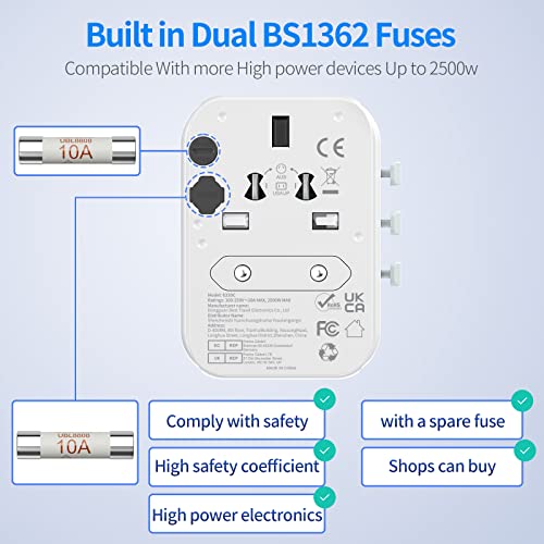 Universal Travel Adapter with USB C PD 30W