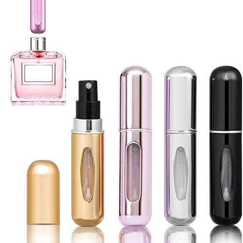 Pack of 4 Portable Refillable Mini Spray Bottles