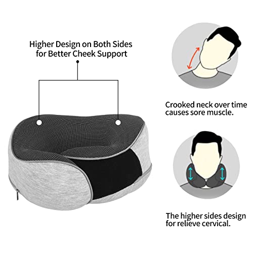 AYhome Memory Foam Travel Neck Pillow with Eyemask