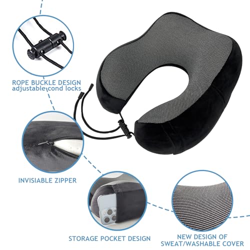 DAWNTREES Travel Pillow Set with Eye Mask and Earplugs