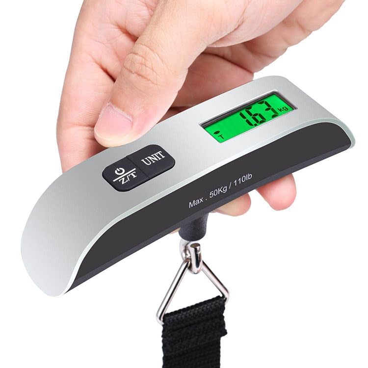 Portable Digital Suitcase Scale with Temperature Sensor, 50KG
