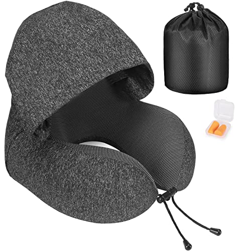 Eono Hooded Travel Pillow with Memory Foam