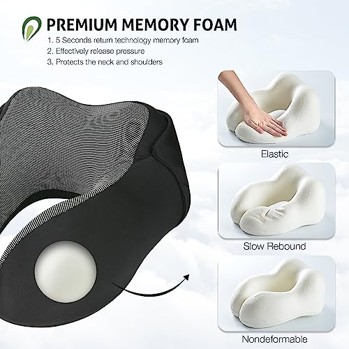 Memory Foam Hooded Travel Neck Pillow - Comfortable & Versatile