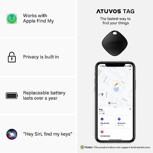 ATUVOS Bluetooth Item Finder for Apple, 2 Pack