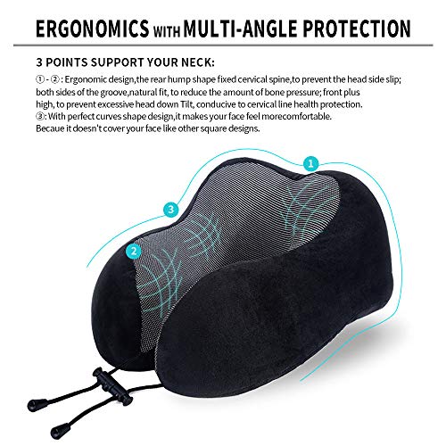 Memory Foam Travel Pillow for Comfortable Sleep & Support