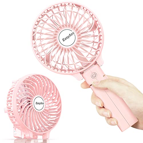 Pink Electric USB Handheld Fan - Portable & Foldable