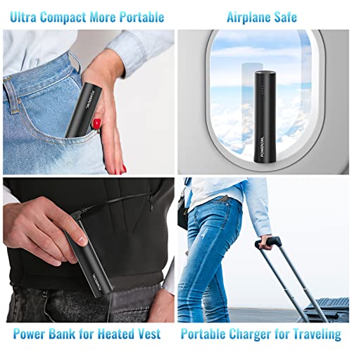 Portable Charger Black with Type C Cable - Compatible with iPhone, Samsung, Xiaomi