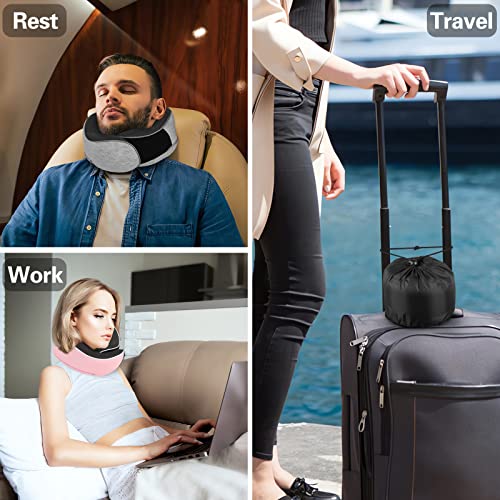 AYhome Memory Foam Travel Neck Pillow with Eyemask