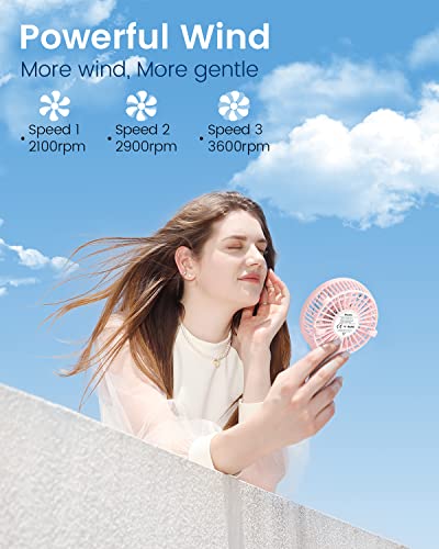 Pink Electric USB Handheld Fan - Portable & Foldable