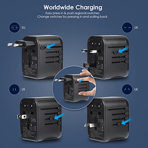 Universal Travel Adapter with Leather Carry Case