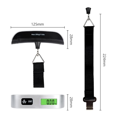 Portable Digital Suitcase Scale with Temperature Sensor, 50KG