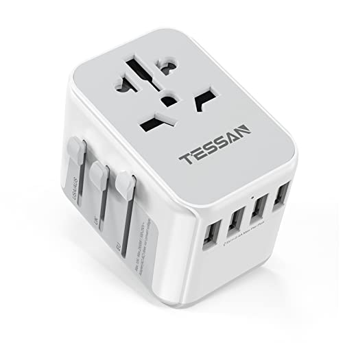 TESSAN Worldwide Plug Adapter with 4 USB, 1 AC Socket