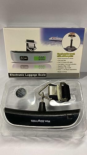 Portable Digital Suitcase Scale with Temperature Sensor, 50KG