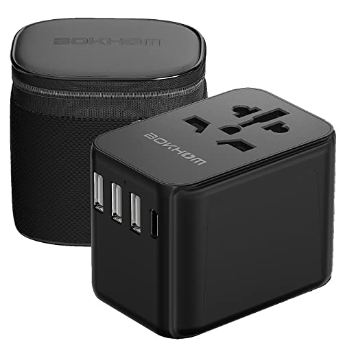 Universal Travel Adapter with USB C/A Port, 4 Plugs