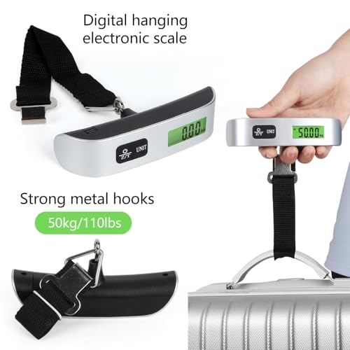 Portable Digital Suitcase Scale with Temperature Sensor, 50KG