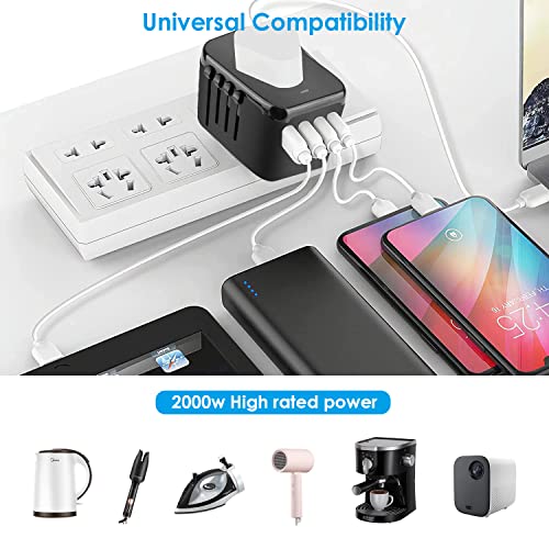Universal Travel Adapter with Leather Carry Case