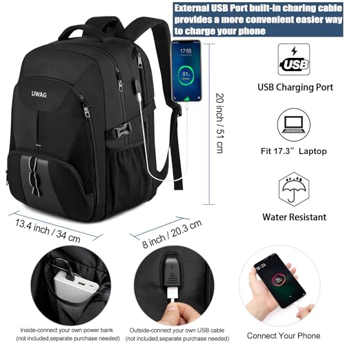 50L Travel Backpack with USB Charging Port