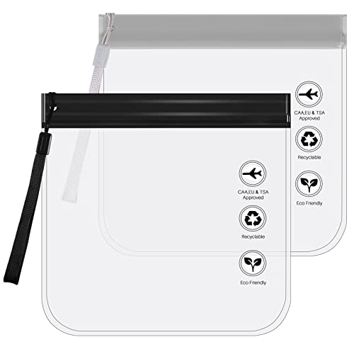 Clear Travel Toiletry Bag TSA Approved - Black/Grey