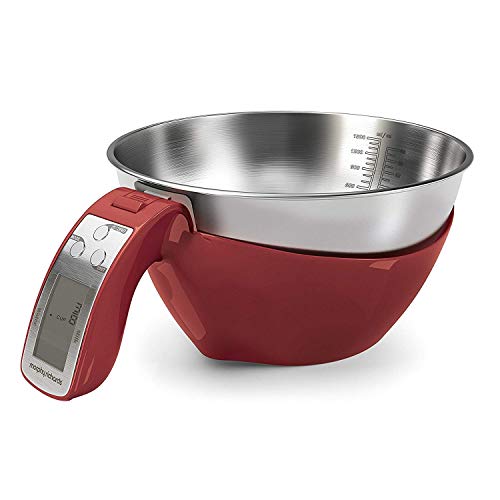 Morphy Richards 46611 3-in-1 Digital Kitchen Scales, Red