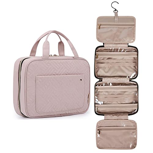 BAGSMART Travel Hanging Toiletry Bag - Pink