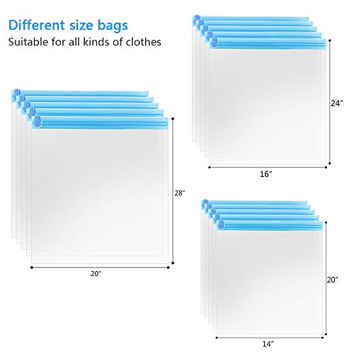 10Pack Reusable Travel Space Saver Bags: 75% Storage Savings