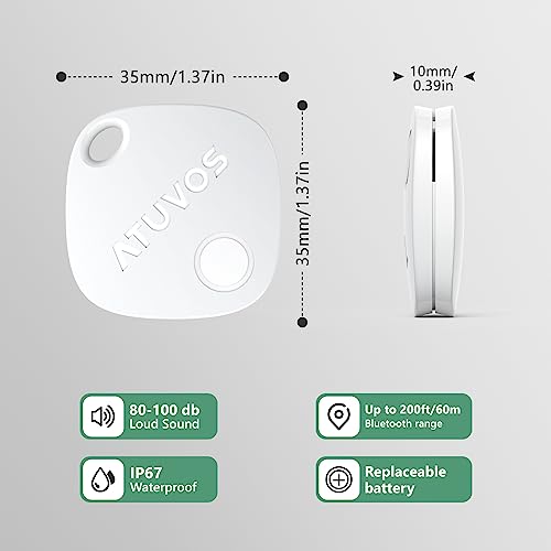 ATUVOS Bluetooth Item Finder 2 Pack for Apple
