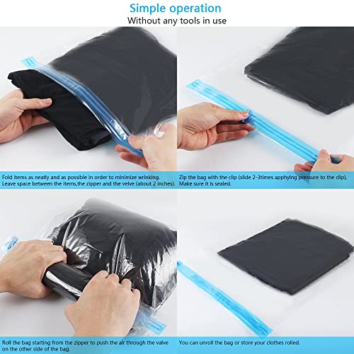 10Pack Reusable Travel Space Saver Bags: 75% Storage Savings
