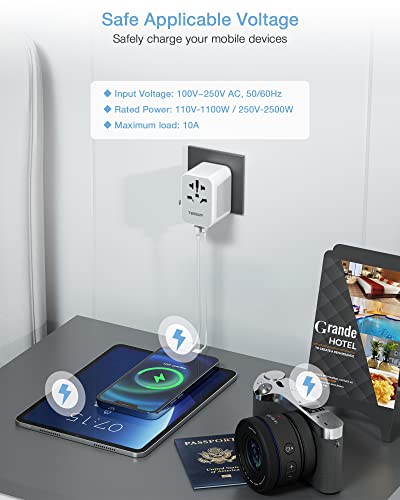 TESSAN Universal Travel Adapter with USB Ports
